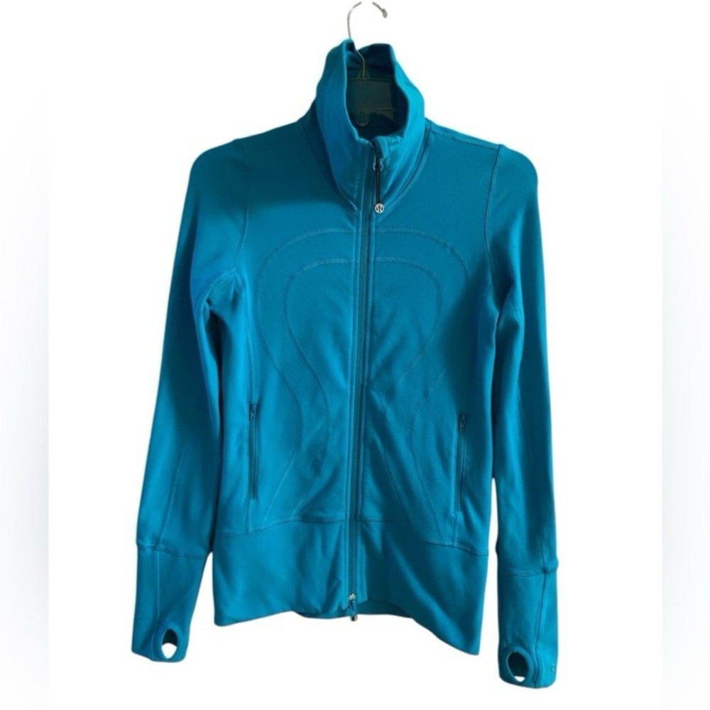 Lululemon asana Blue Zip-Up Jacket Sz 2 - Picture 2 of 8